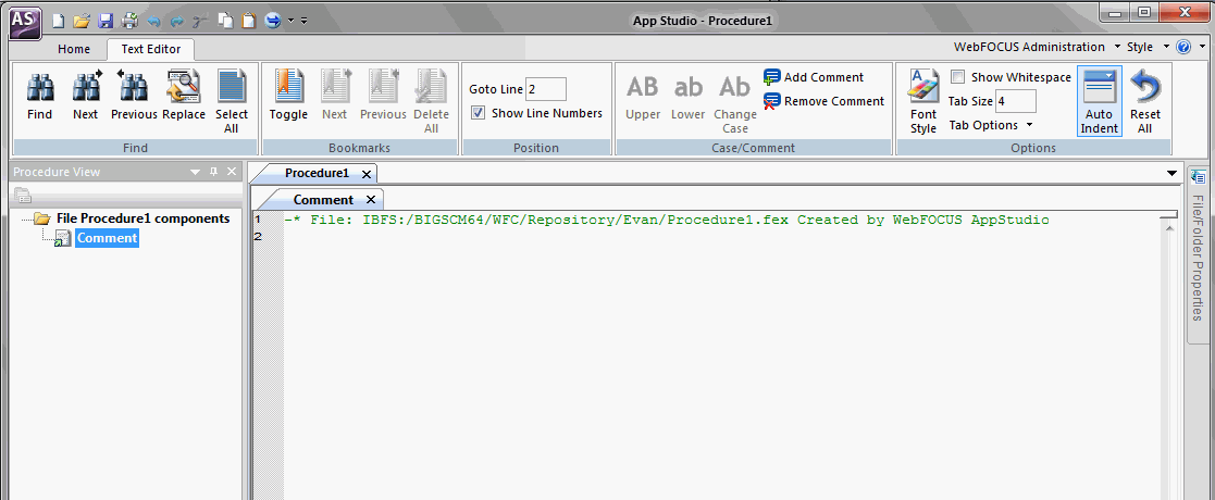 File View panel and Procedure canvas