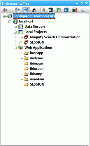 Environments Tree panel