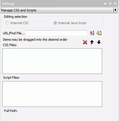 Manage CSS and Scripts section