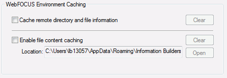 WebFOCUS Environment Caching
