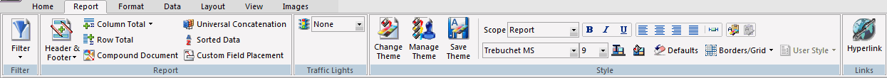 Report tab