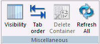 Utilities tab, Miscellaneous group