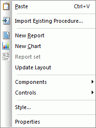 Canvas shortcut menu