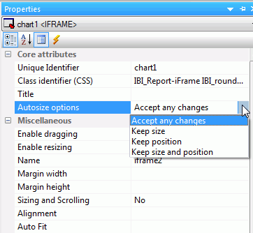 Autosize options