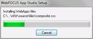 Installation progress dialog box