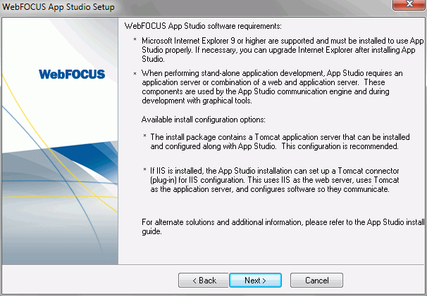 Software requirements window