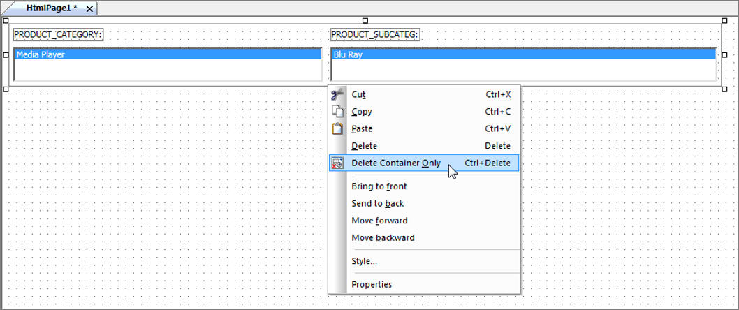 Delete Container Only option