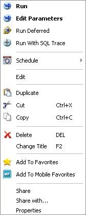 Save Parameter Reports Context Menu