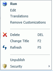 Context Menu for Portal