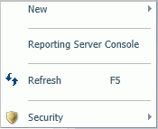 Context Menu for Reporting Server