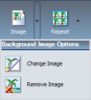 Background Image Options menu