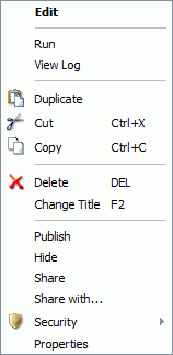 Schedule Context Menu