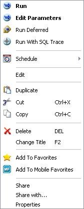Save Parameter Reports Context Menu