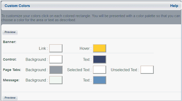 Custom Colors Window