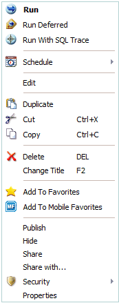 Procedure Context Menu