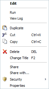 Schedule Context Menu