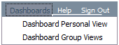 Dashboards menu