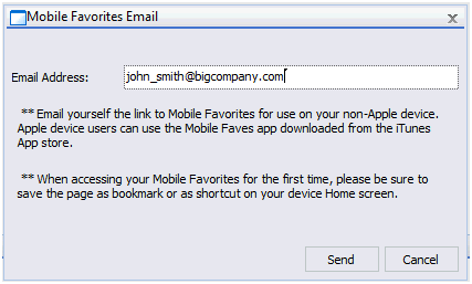email address dialog box