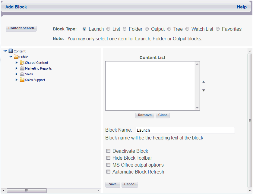 Add a block Window