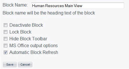 Automatic Block Refresh check box