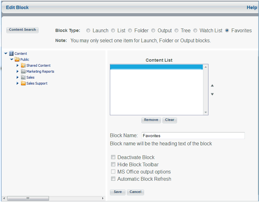 Edit Block Window