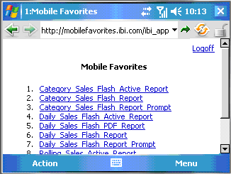 The Mobile Favorites launch page