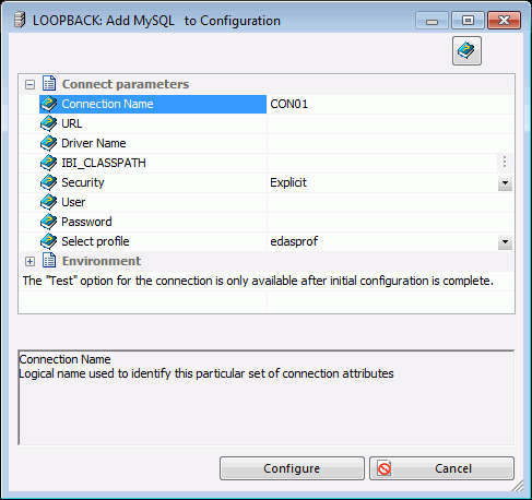 Add Adapter Configuration Window