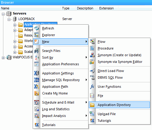 New Application Directory