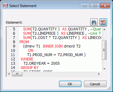 Select Statement window