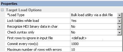 Load options window 