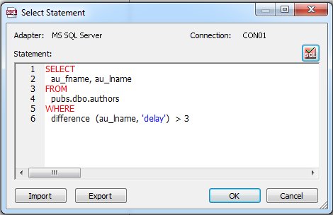Select Statement dialog box 