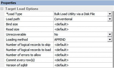 Load Options window