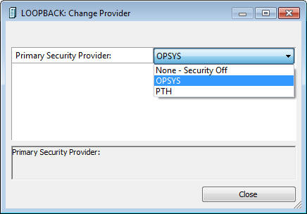 Change Provider dialog box