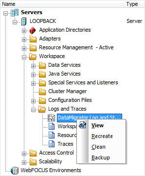 Log and Statistics menu