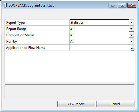 Log and statistics window