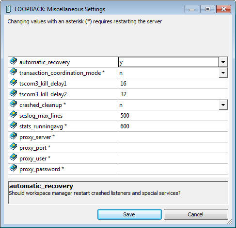 Miscellaneous Settings dialog box