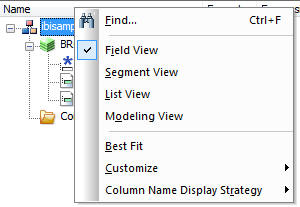 Name context menu