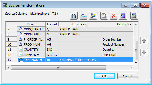 Source Transformations Window