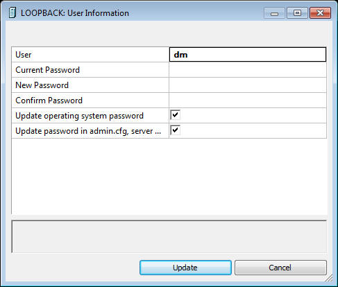 User Information Dialog Box