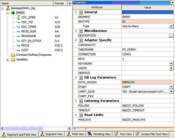 Segment and Field View of synonym