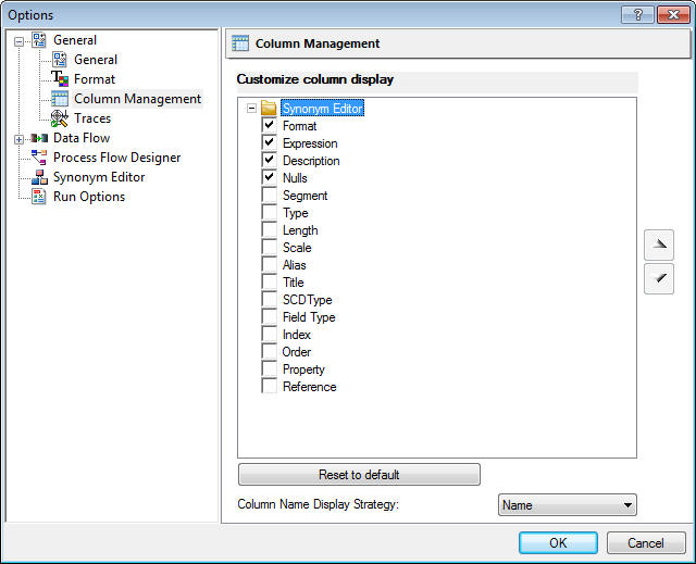 Column Management Options