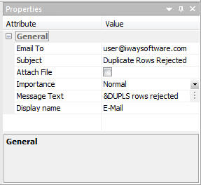 Email properties example
