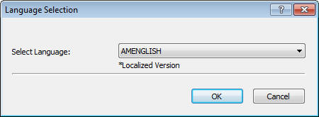 Language Selection window