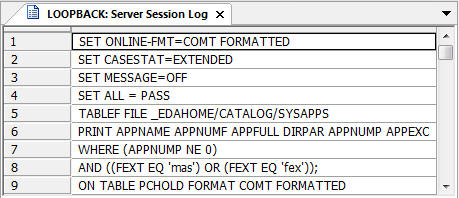 Server Session Log
