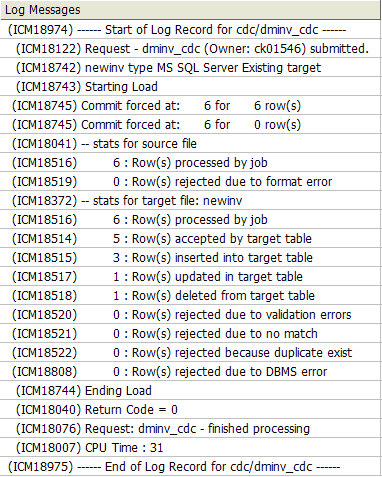 Log report for flow