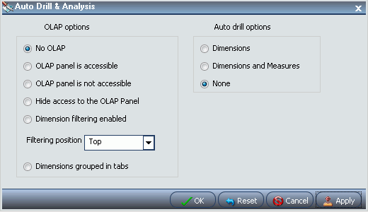 Auto Drill and Analysis dialog box