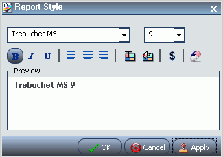 Report Style dialog box