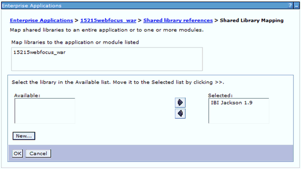 Shared Library mapping pane