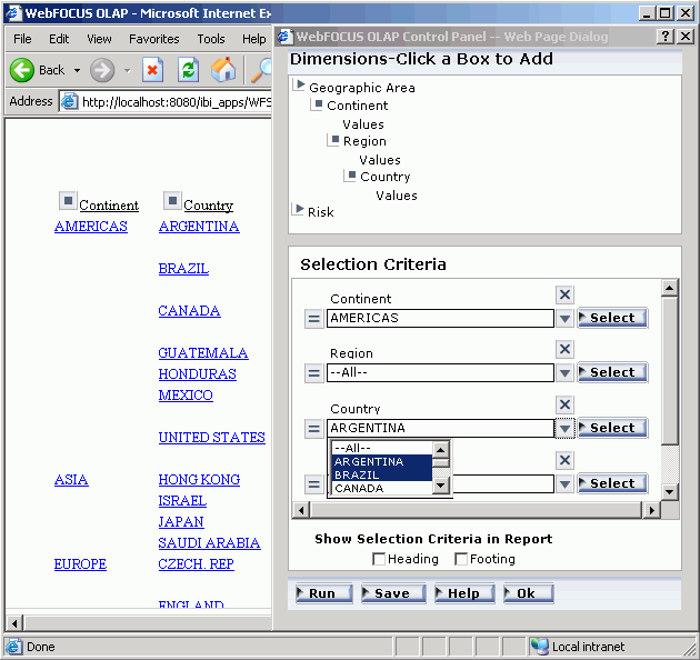 WebFOCUS OLAP