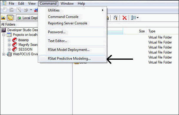 Comman menu and RStat button